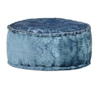 vidaXL Pouf Rond Velours 40 x 20 cm Bleu