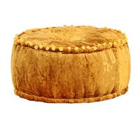 vidaXL Pouf rond en velours 40 x 20 cm Moutarde