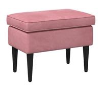vidaXL Pouf Rose 55 x 35 x 41 cm Velours, Pouf de Chambre élégant, Assise en Velours Moderne, Repose-Pieds stylé, Moelleux pour Un Repos Confortable