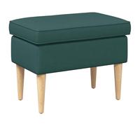 vidaXL Pouf Vert foncé 55 x 35 x 41 cm Polyester, Tabouret Moderne pour Chambre, Petit siège, Coussin épais et Amovible, Repose-Pieds Compact