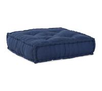 vidaXL Pouffe Indigo Tissu (100% Coton) 70 x 70 x 36 cm Pouffe Indigo