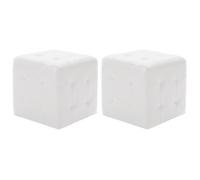 vidaXL Poufs 2 pcs Blanc en similicuir 30 x 30 x 30 cm