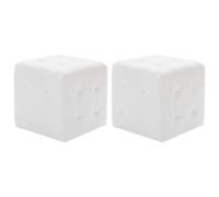 vidaXL Poufs 2 pcs Blanc en similicuir 30 x 30 x 30 cm