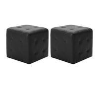 vidaXL Poufs 2 pcs Noir 30 x 30 x 30 cm Similicuir
