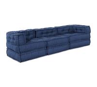 vidaXL Poufs modulaires 3 pièces en Tissu Indigo