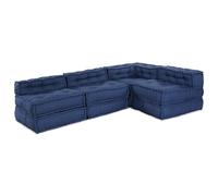 vidaXL Poufs modulaires Pack de 4 en Tissu Indigo