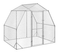 vidaXL Poulailler 2,5x2x2,25 m acier galvanisé, poulailler de promenade, enclos à poules accessible, cage à poules accessible, poulailler en métal