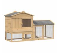 vidaXL Poulailler 2 pcs Marron Bois de pin Massif, Enclos de Poules, Jolie Maison en pin Moderne, abri Solide pour Le Jardin, Cage sécurisée pour Vos Poules