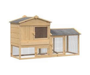 vidaXL Poulailler 2 pcs Marron Bois de pin Massif, Enclos de Poules, Jolie Maison en pin Moderne, abri Solide pour Le Jardin, Cage sécurisée pour Vos Poules