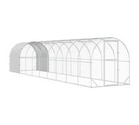 vidaXL Poulailler argenté 1000 x 200 x 200 cm en acier galvanisé