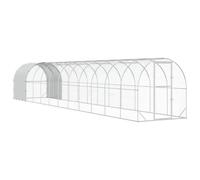 vidaXL Poulailler argenté 1200 x 200 x 200 cm en acier galvanisé