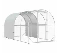 vidaXL Poulailler argenté 400 x 200 x 200 cm Acier galvanisé
