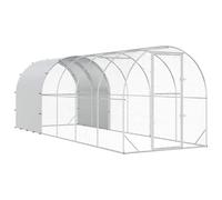 vidaXL Poulailler argenté 600x200x200 cm Acier galvanisé