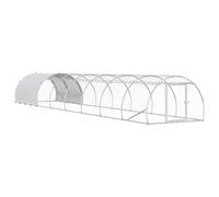 vidaXL Poulailler argenté 800 x 150 x 100 cm acier galvanisé
