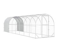 vidaXL Poulailler argenté 800 x 200 x 200 cm en acier galvanisé