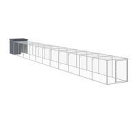 Vidaxl Poulailler Avec Cour Anthracite 110x1221x110 Cm Acier Galvanisé Gris