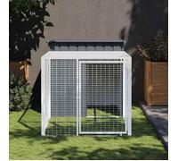 vidaXL Poulailler avec enclos 110x201x110 cm anthracite acier galvanisé