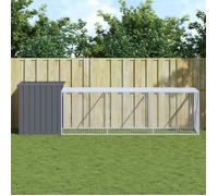 vidaXL Poulailler avec cour anthracite 110x405x110 cm acier galvanisé 3189089