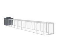 Vidaxl Poulailler Avec Cour Anthracite 117x1017x123 Cm Acier Galvanisé Gris