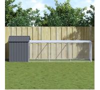 Vidaxl Poulailler Avec Cour Anthracite 117x405x123 Cm Acier Galvanisé Gris