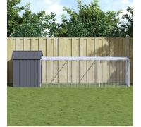 vidaXL Poulailler avec cour anthracite 117x405x123 cm acier galvanisé 3189069