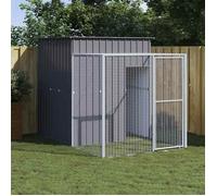 vidaXL Poulailler avec cour anthracite 165x251x181 cm acier galvanisé, poulailler, enclos à poules, poulailler avec enclos, 172367