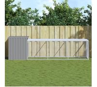 vidaXL Poulailler avec cour gris clair 110x405x110 cm acier galvanisé 3189094