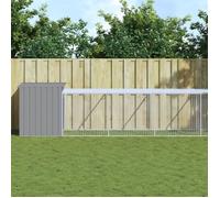 vidaXL Poulailler avec cour gris clair 110x609x110 cm acier galvanisé 3189095