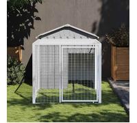 Vidaxl Poulailler Avec Cour Gris Clair 117x201x123 Cm Acier Galvanisé Gris