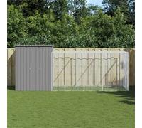 Vidaxl Poulailler Avec Cour Gris Clair 165x455x181 Cm Acier Galvanisé Gris
