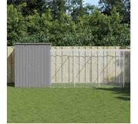 Vidaxl Poulailler Avec Cour Gris Clair 165x863x181 Cm Acier Galvanisé Gris