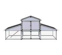 vidaXL Poulailler avec enclos et nichoir Aluminium