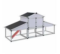 Poulailler Avec Toit Ventilé Et Enclos Résistant Aux Prédateurs Aluminium