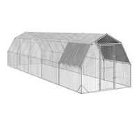 Poulailler avec toit 2,5x8x2,25 m acier galvanisé vidaXL
