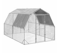 vidaXL Poulailler de promenade avec toit 2,5 x 4 x 2,25 m acier galvanisé