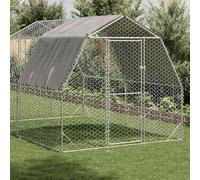 vidaXL Poulailler avec toit 2,5x4x2,25 m Acier galvanisé
