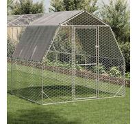Vidaxl Poulailler Avec Toit 2,5x8x2,25 M Acier Galvanisé