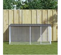 vidaXL Poulailler avec toit 203x98x90 cm acier galvanisé anthracite 3189049