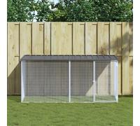 Vidaxl Poulailler Avec Toit Anthracite 203x98x90 Cm Acier Galvanisé Gris