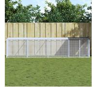 Vidaxl Poulailler Avec Toit Anthracite 403x98x90 Cm Acier Galvanisé Gris
