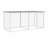 vidaXL Poulailler avec toit gris clair 203x98x90 cm acier galvanisé 3189054