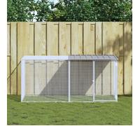 vidaXL Poulailler 3189044 en acier galvanisé, toit gris clair, 203x98x90 cm