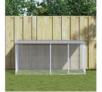 vidaXL Poulailler 3189054 avec toit gris clair 203x98x90 cm en acier galvanisé