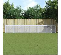 vidaXL Poulailler avec toit gris clair 603x98x90 cm acier galvanisé 3189046