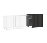 vidaXL Poulailler 300x91x100 cm Acier galvanisé Anthracite avec porte à charnière