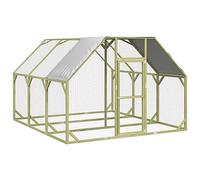 vidaXL Poulailler, Cage à Poulets avec Treillis Métallique et Toit, Cage d'animaux, Enclos d'Extérieur pour Poules Canards, 268x300x190 cm Bois de Pin Massif Imprégné