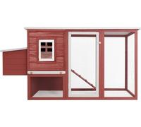 vidaXL Poulailler de jardin avec 1 pondoir rouge en bois