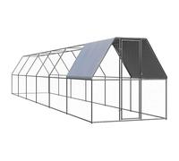 vidaXL Poulailler d'Extérieur 2x12x2 m Acier Galvanisé Cage Poulets Volière