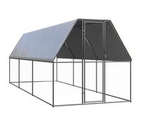 vidaXL Poulailler d'Extérieur 2x6x2 m Acier Galvanisé Cage à Poules Animaux
