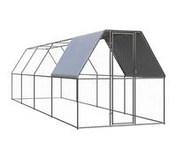 vidaXL Poulailler d'extérieur 2x8x2 m Acier galvanisé Volière pour poulets